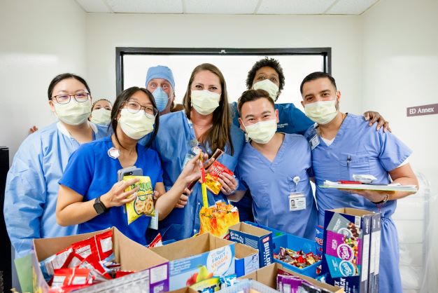 Say cheese! Thankful radiology staff members appreciate a little love.