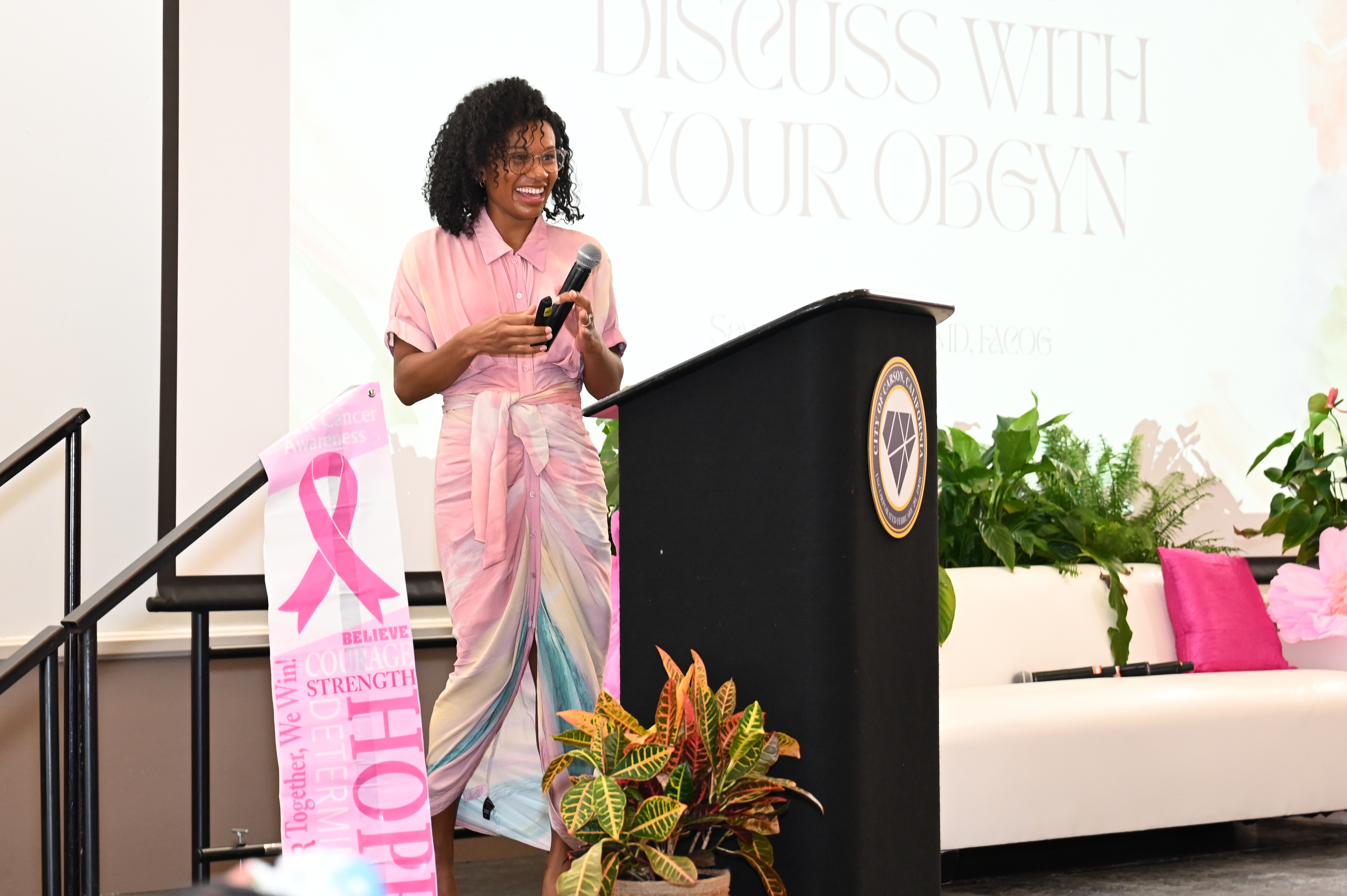 Dr. Kimball speaking at an event 
