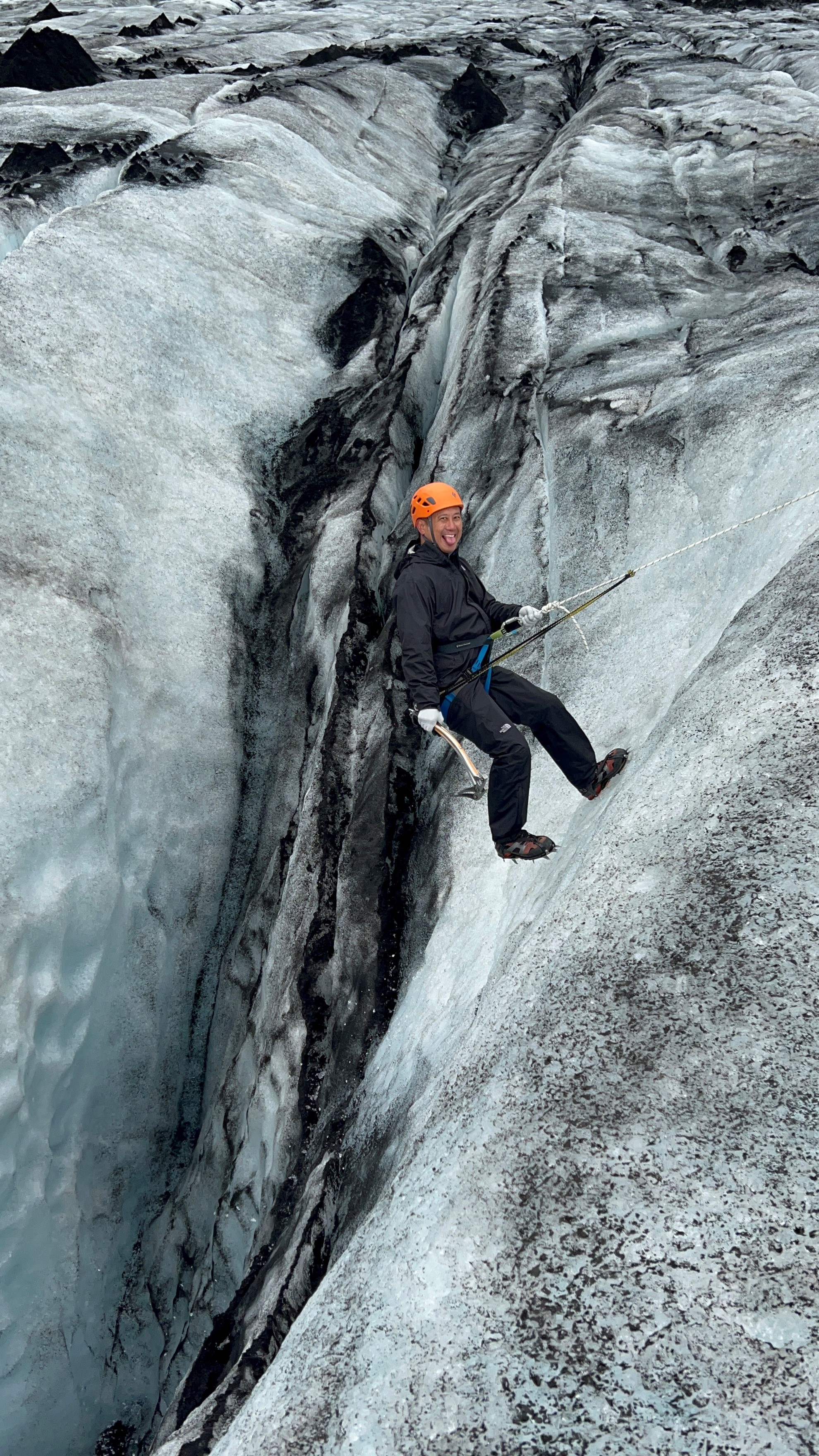 Brian Miura, MD, hiking Sόlheimajökull glacier in South Iceland