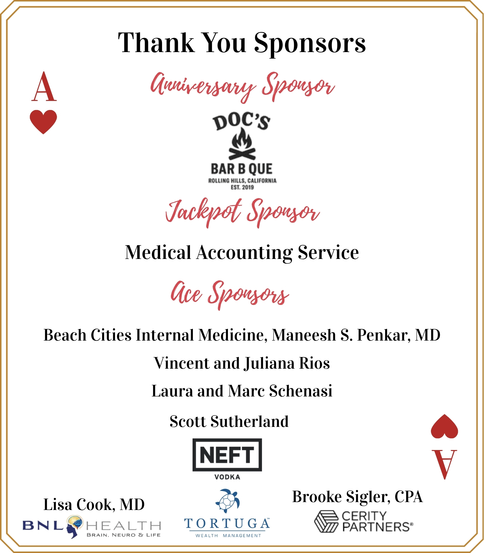 Thank You Sponsors