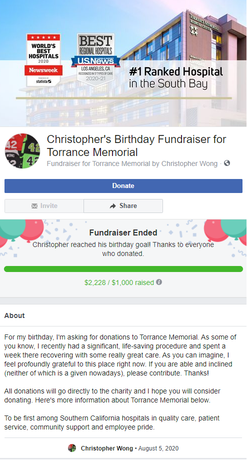 Facebook Fundraiser